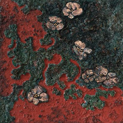 Geopoetry - Aegean Sea - Saffron - a Paint Artowrk by Cheng Yen Yu